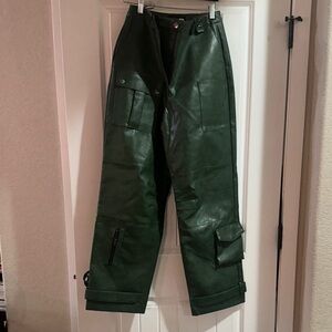 Fashion Nova Dark Green Wide Leg Pants